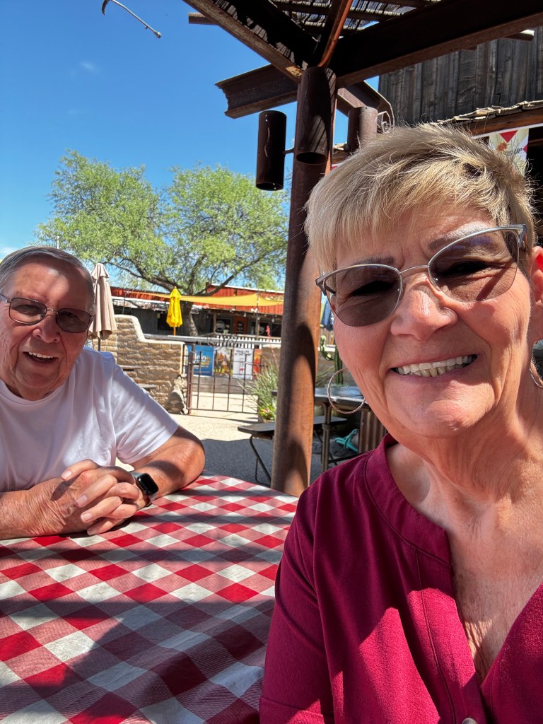 Ken and I in the backyard patio